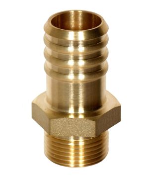 Jabsco Brass Hose Adaptor - BSP to 1" Hose Barb