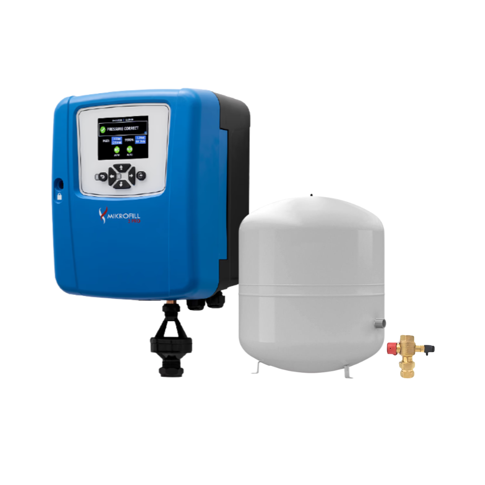 Mikrofill 3 PRO + 8 Litre MikroPro Vessel Pressurisation Set - Service Valve Included